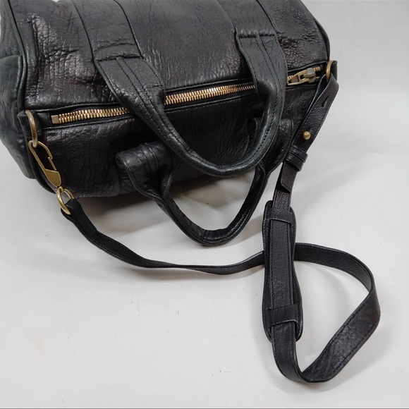 AUTH Alexander Wang Black Leather Shoulder Bag Tote - Picture 4 of 8